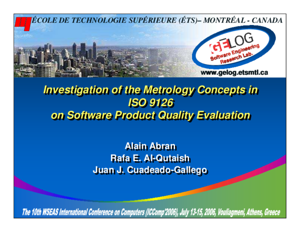 (PDF) Investigation of the Metrology Concepts in ISO 9126 on Software ...