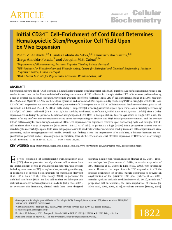 (PDF) Initial CD34+ cell-enrichment of cord blood determines ...