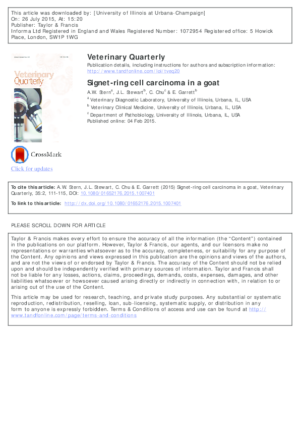(PDF) Signet-ring cell carcinoma in a goat