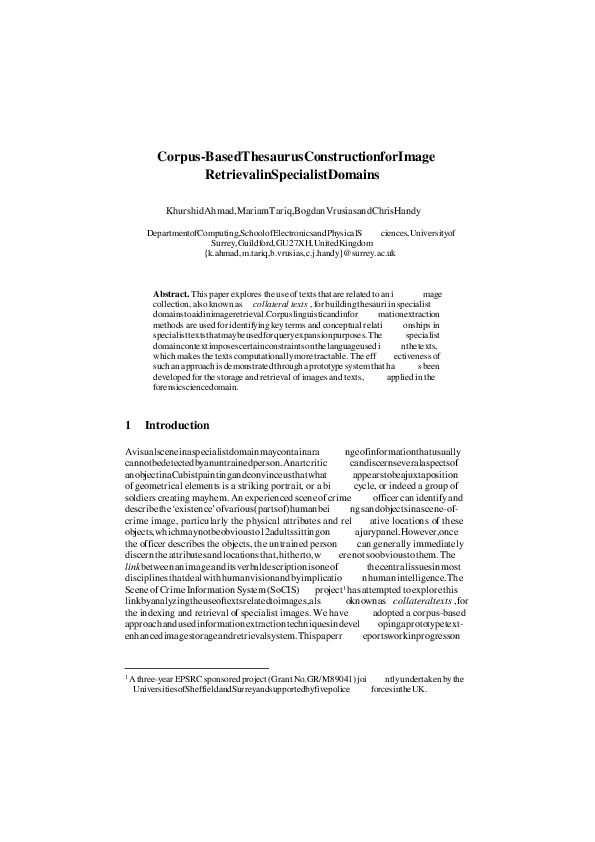 (PDF) CorpusBased Thesaurus Construction for Image Retrieval in