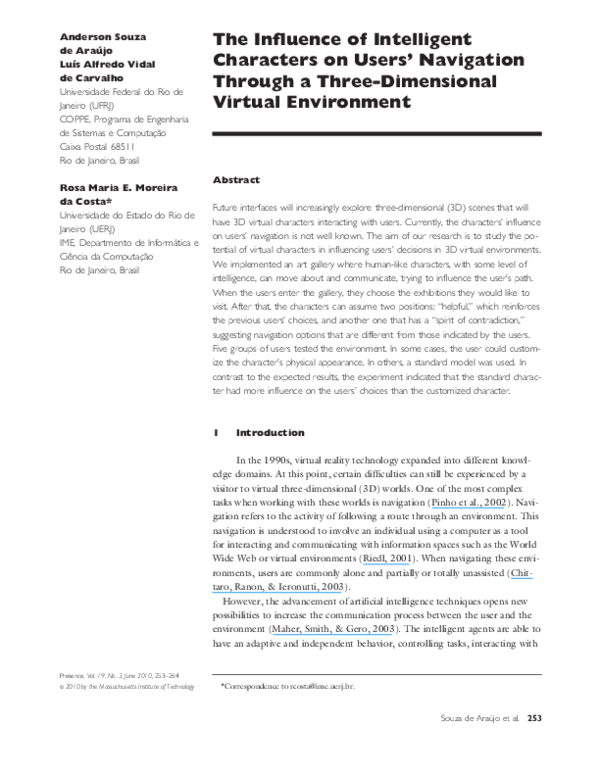 (PDF) The Influence of Intelligent Characters on Users' Navigation ...