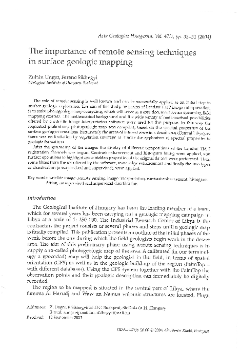 (PDF) The importance of remote sensing techniques in surface geologic ...