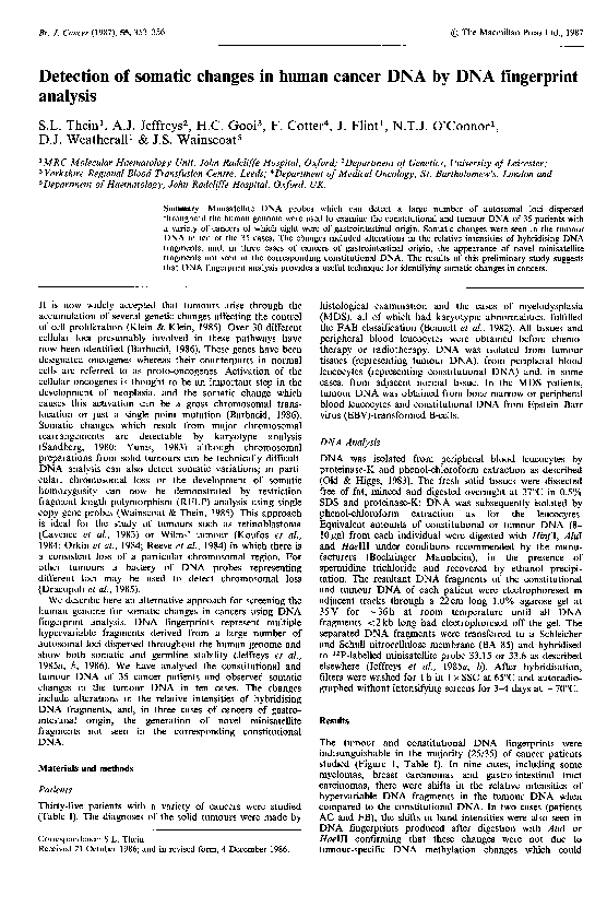 (PDF) Detection of somatic changes in human cancer DNA by DNA ...