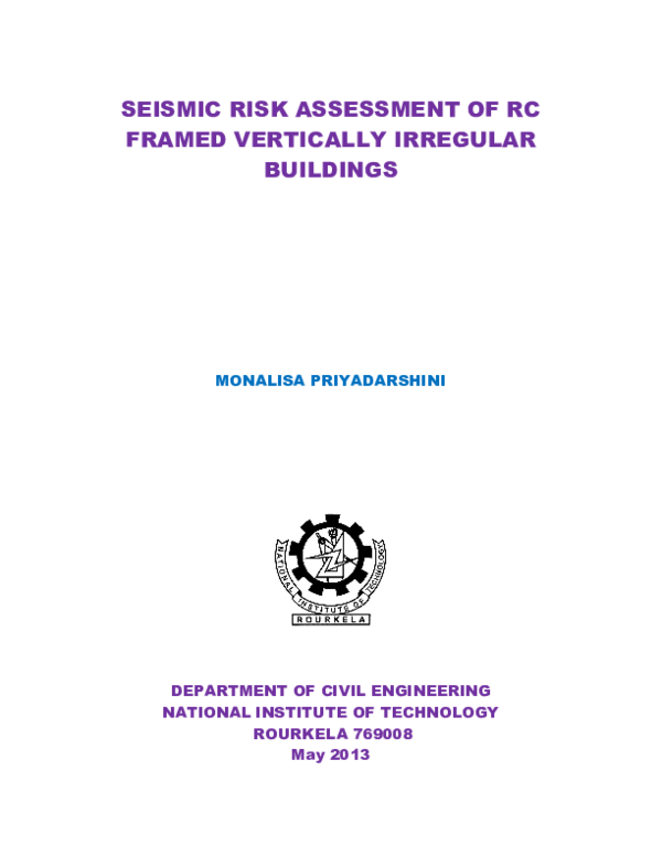 (PDF) SEISMIC RISK ASSESSMENT OF RC FRAMED VERTICALLY IRREGULAR BUILDINGS