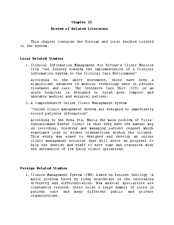 (DOC) CHAPTER II Clinic Health Record Management System April De Leon