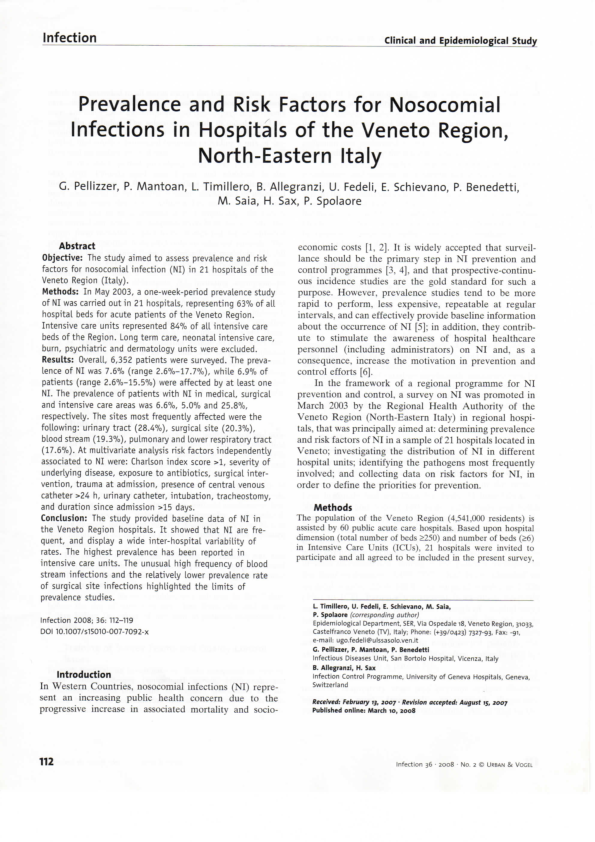(PDF) Prevalence and Risk Factors for Nosocomial Infections in ...