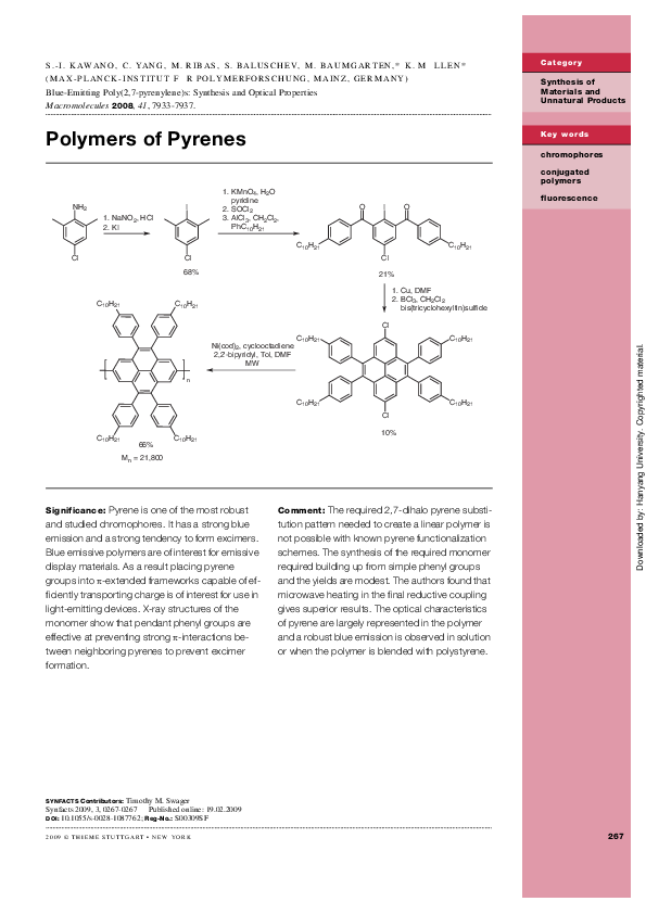 (PDF) Polymers of Pyrenes