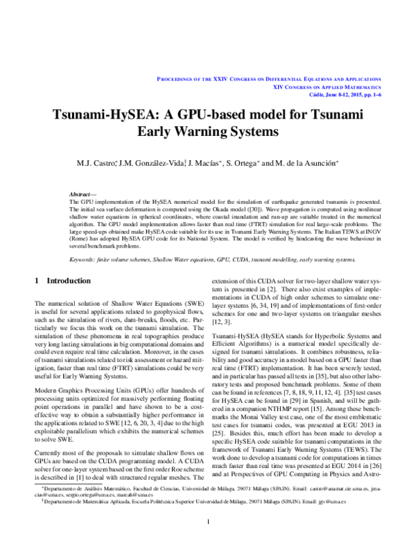 Tsunami early warning system model