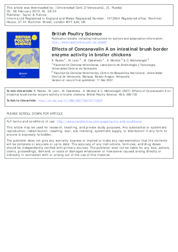 (PDF) Effects of Concanavalin A on intestinal brush border enzyme