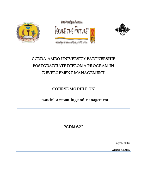 (PDF) Financial Accounting and Management Course Module (PADM 622)