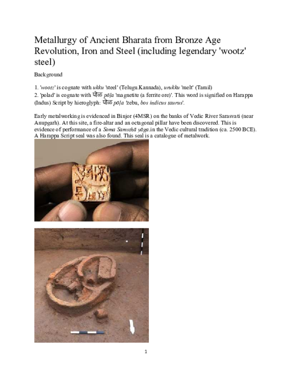 (PDF) Metallurgy of Ancient Bharata from Bronze Age Revolution, Iron