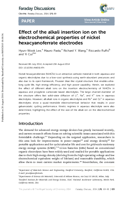 (PDF) Effect of the alkali insertion ion on the electrochemical ...