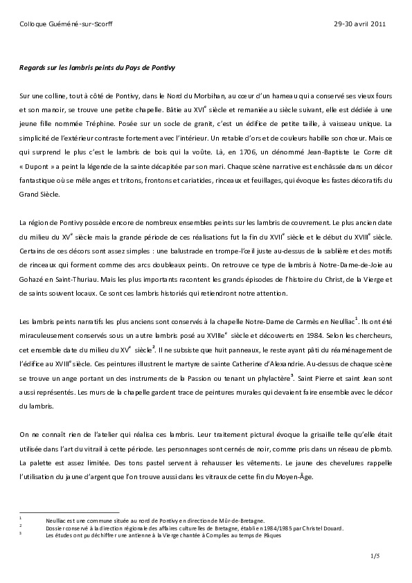Pdf Colloque Guemene Sur Scorff Regards Sur Les Lambris Peints Du Pays De Pontivy Pierre Laurent Constantin Academia Edu