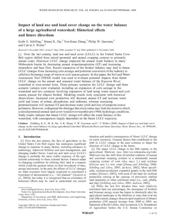 (PDF) Impact of land use and land cover change on the water balance of ...