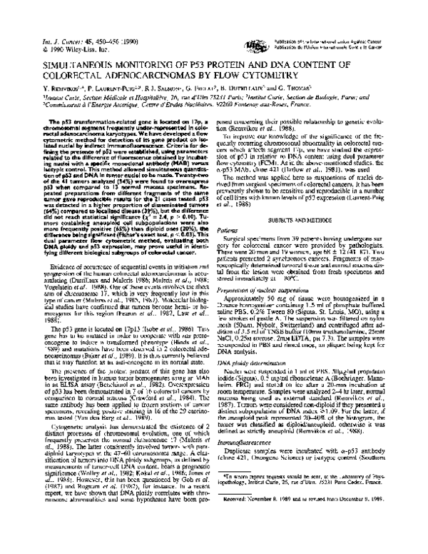 (PDF) Simultaneous monitoring of P53 protein and dna content of ...
