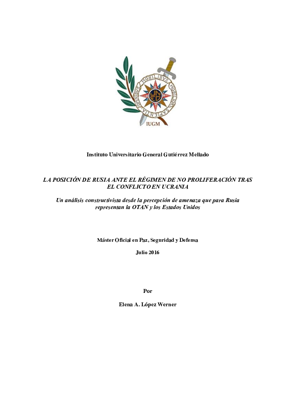 La posición rusa ante el régimen de no proliferación tras el conflicto ...