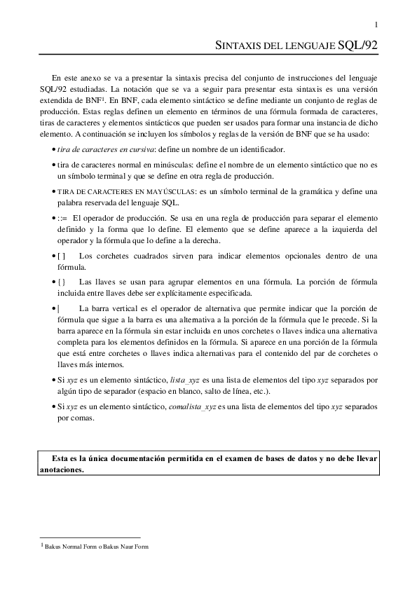 (PDF) SINTAXIS DEL LENGUAJE SQL/92