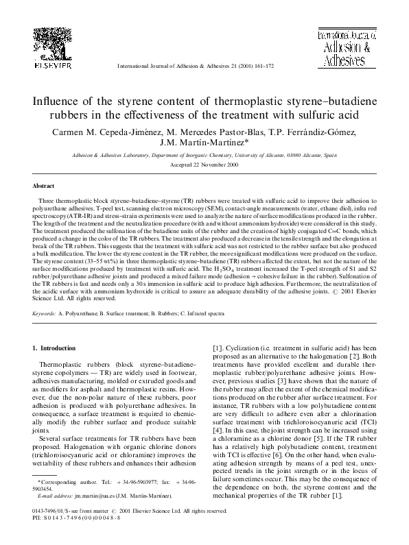 (PDF) Influence of the styrene content of thermoplastic styrene ...