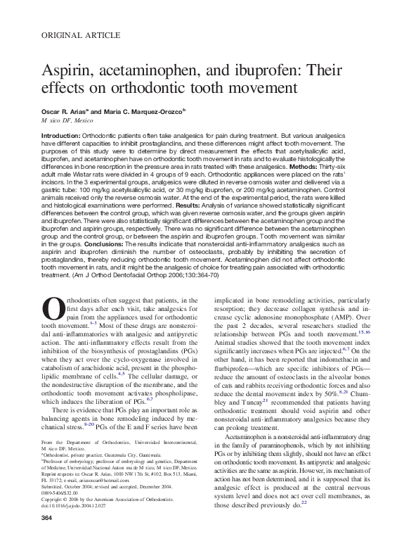 (PDF) Aspirin, acetaminophen, and ibuprofen Their effects on
