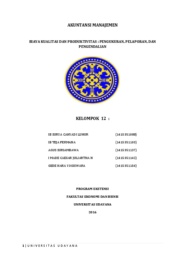 Pdf Akuntansi Manajemen Biaya Kualitas Dan Produktivitas Caesar Juliartha Academia Edu