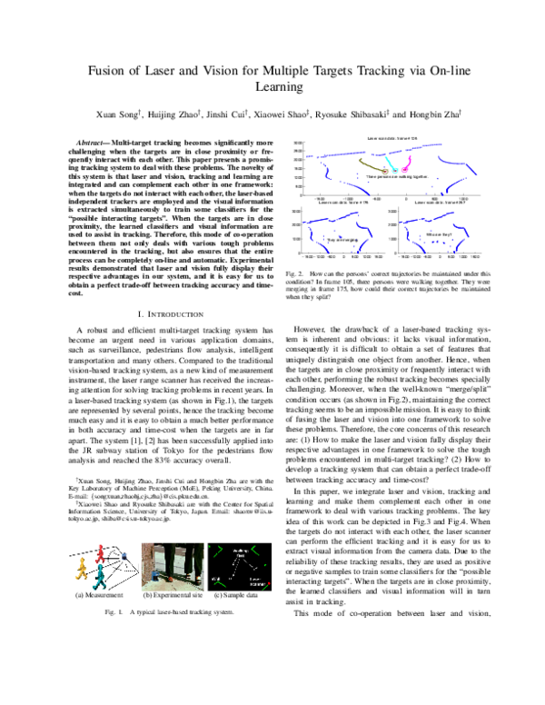 (PDF) Fusion of laser and vision for multiple targets tracking via on ...
