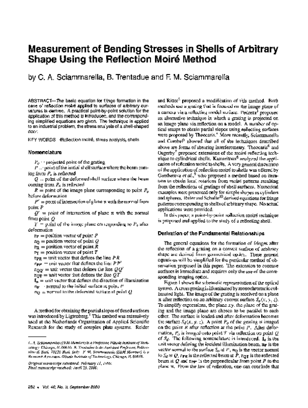 (PDF) Measurement of bending stresses in shells of arbitrary shape ...