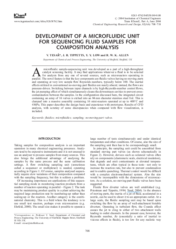 (PDF) Development of a Microfluidic Unit for Sequencing Fluid Samples ...