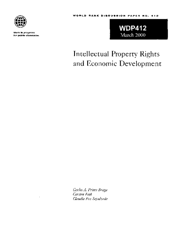 (PDF) Intellectual Property Rights and Economic Development Primo