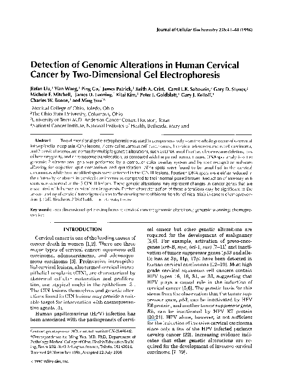 (PDF) Detection of genomic alterations in human cervical cancer by two ...
