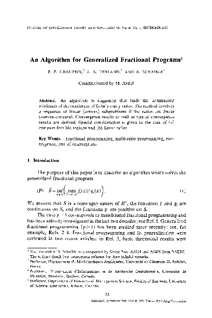 (PDF) A new algorithm for generalized fractional programs