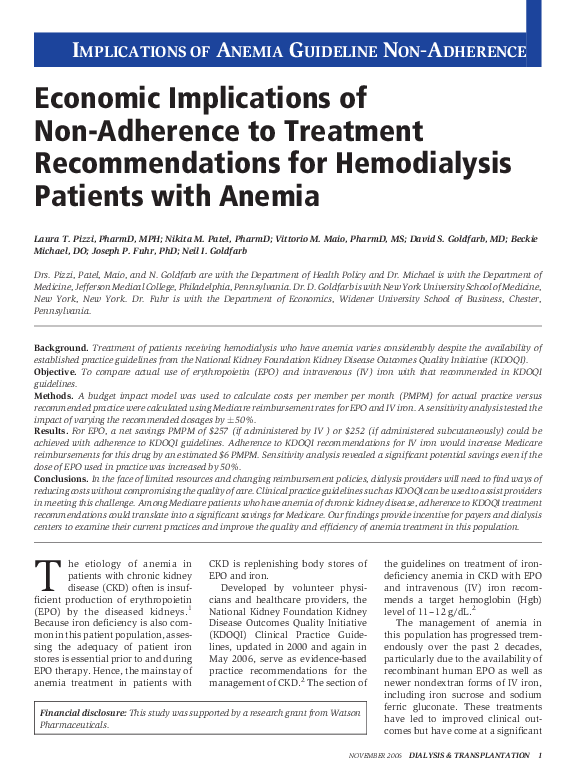 (PDF) Economic implications of nonadherence to treatment