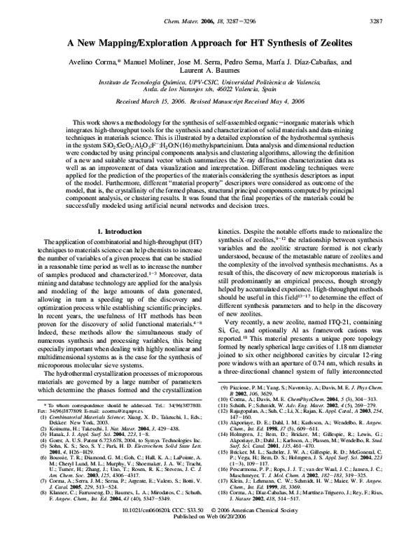 (PDF) A New Mapping/Exploration Approach for HT Synthesis of Zeolites