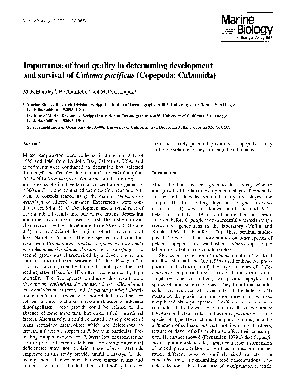 (PDF) Importance of food quality in determining development and ...