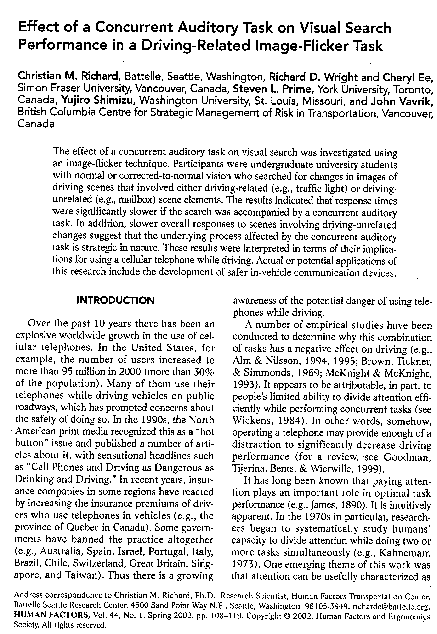 (PDF) Effect of a Concurrent Auditory Task on Visual Search Performance ...