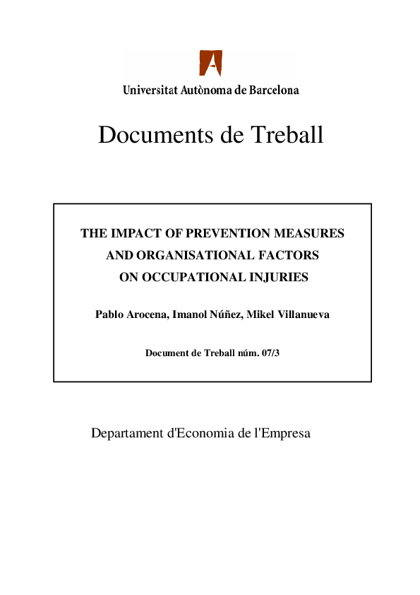 (PDF) The Impact of Prevention Measures and Organisational Factors on ...