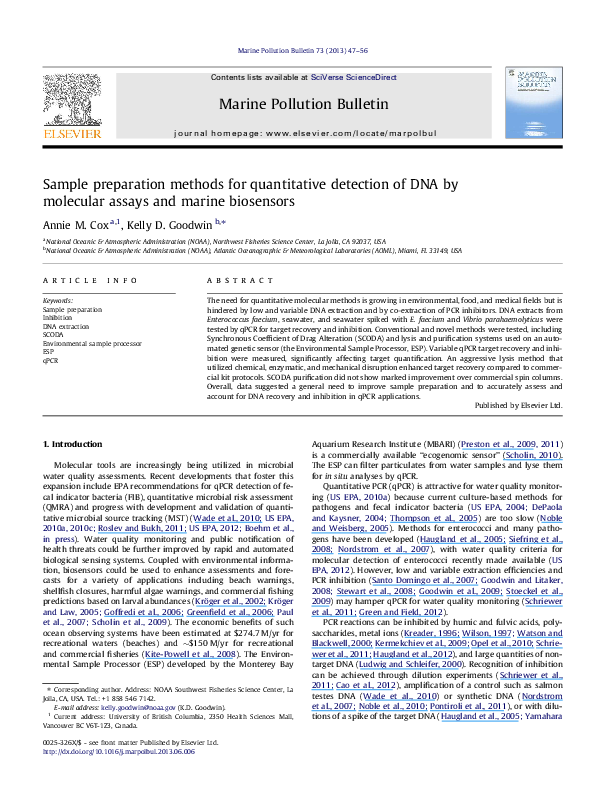 (PDF) Sample preparation methods for quantitative detection of DNA by ...