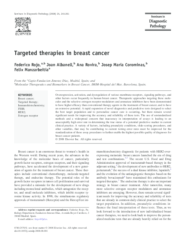 (PDF) Targeted therapies in breast cancer