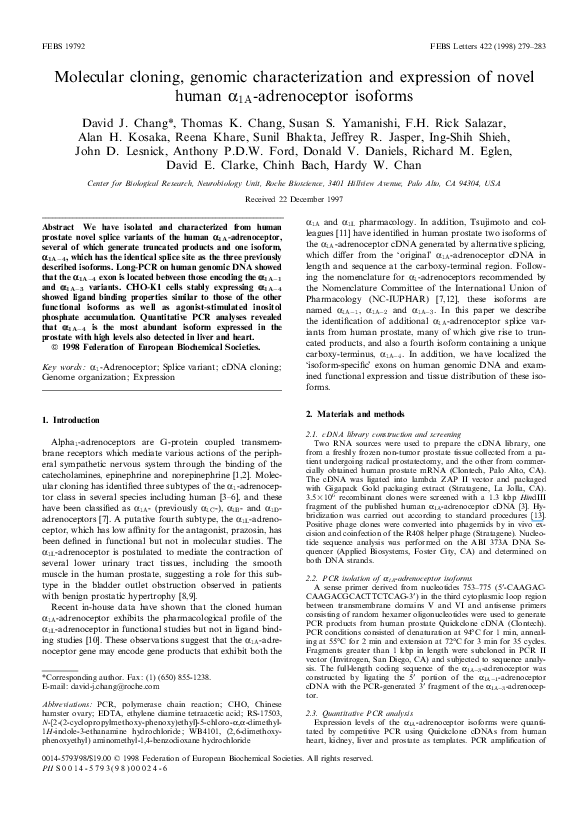 (PDF) Molecular cloning, genomic characterization and expression of