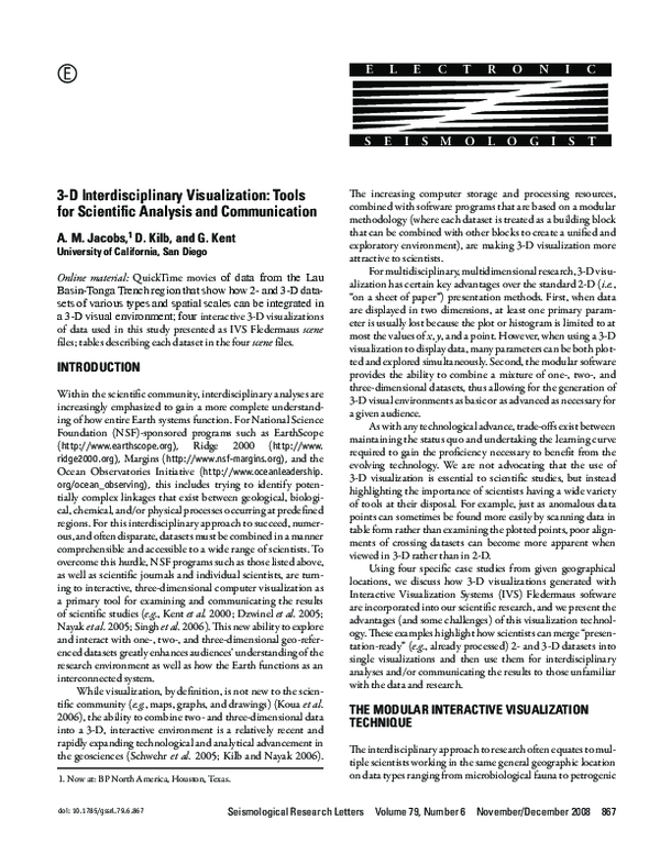 (PDF) 3-D Interdisciplinary Visualization: Tools for Scientific ...