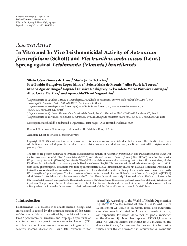 (PDF) In vitro andin vivo Leishmanicidal activity of 2-hydroxy-3-(3 ...