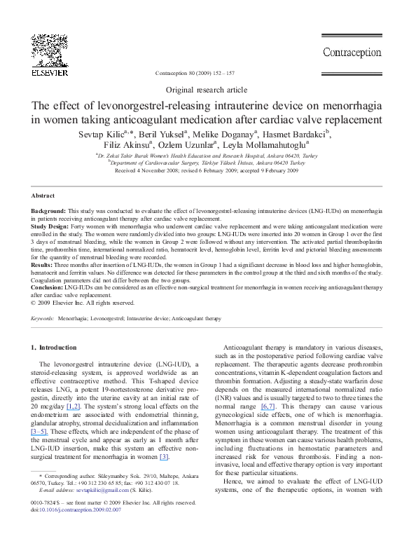 (PDF) Effect of levonorgestrel-releasing intrauterine device on ...