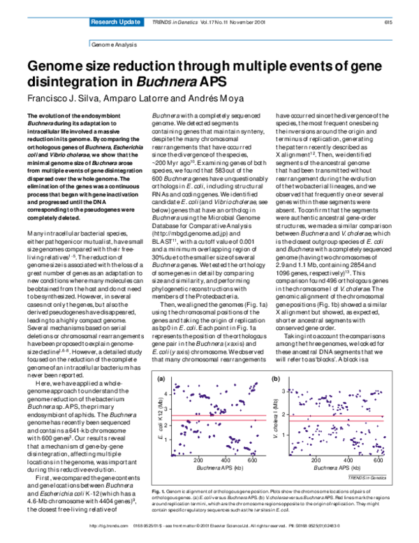 (PDF) Genome size reduction through multiple events of gene ...