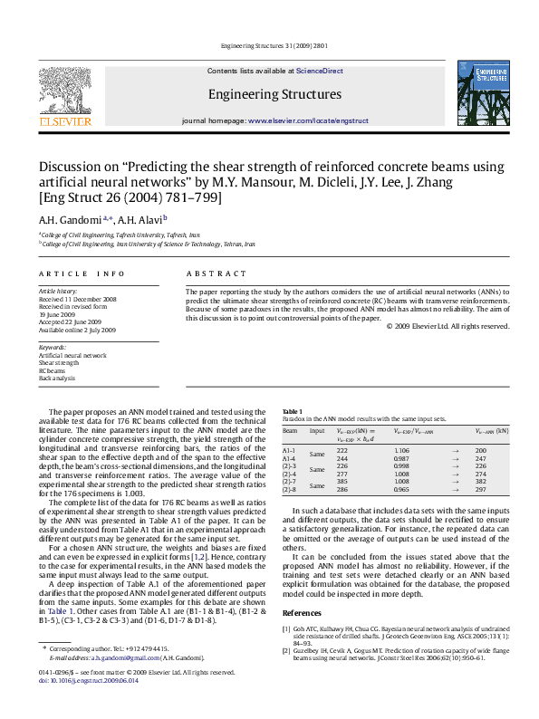 (PDF) Discussion on “Predicting the shear strength of reinforced ...