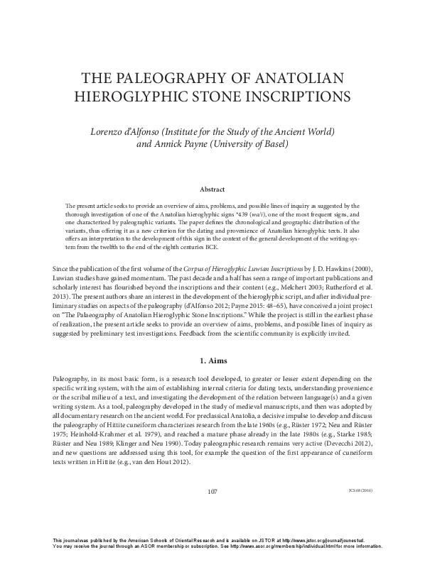 Once Again On The Evolution Of The Anatolian Hieroglyphic Script – NETMXE