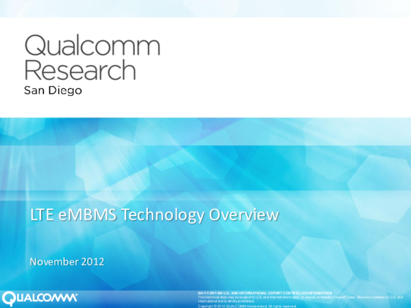 (PDF) LTE eMBMS Technology Overview