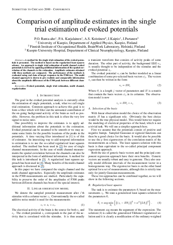(PDF) Comparison of amplitude estimates in the single trial estimation ...