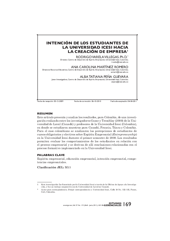 (PDF) Intención de los estudiantes de la universidad icesi hacia la ...