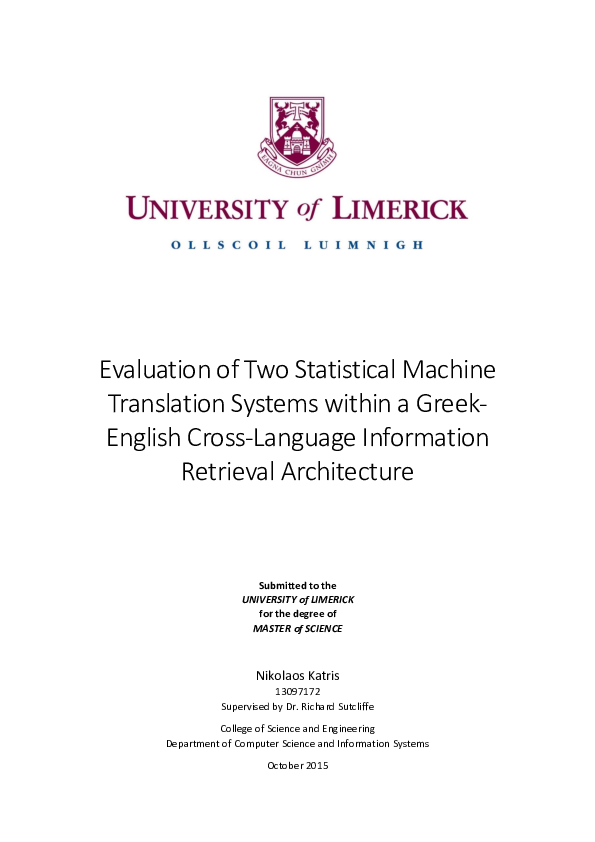 (PDF) Evaluation of Two Statistical Machine Translation Systems within ...