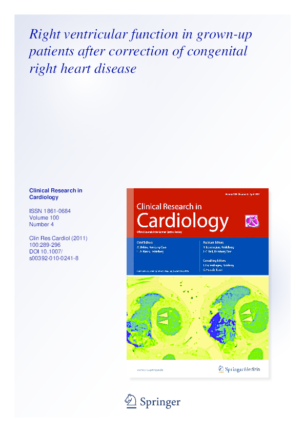 (PDF) Right ventricular function in grown-up patients after correction ...