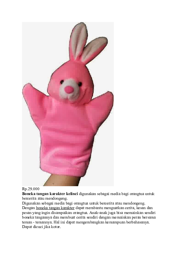 Doc Boneka Tangan Karakter Kelinci Mainan Edukasi Academia Edu